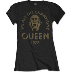 Queen Womens/Ladies We Are The Champions T-Shirt - S, Black