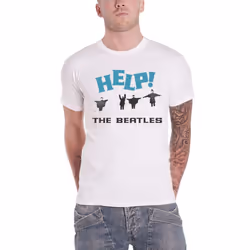 The Beatles Unisex Adult Help! Snow T-Shirt - 2XL, White