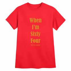 The Beatles Unisex Adult When I'm Sixty Four Back Print T-Shirt - S, Red