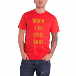 The Beatles Unisex Adult When I'm Sixty Four Back Print T-Shirt - S, Red