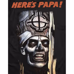 Ghost Unisex Adult Here's Papa T-Shirt - M, Black