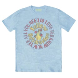 The Beatles Unisex Adult Yellow Submarine All You Need Is Love Vintage T-Shirt - M, Light Blue