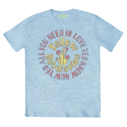 The Beatles Unisex Adult Yellow Submarine All You Need Is Love Vintage T-Shirt - XL, Light Blue