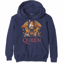 Queen Unisex Adult Classic Crest Hoodie - S, Navy Blue
