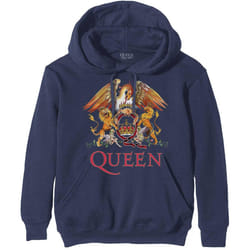 Queen Unisex Adult Classic Crest Hoodie - S, Navy Blue