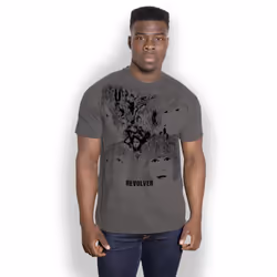 The Beatles Unisex Adult Revolver T-Shirt - 2XL, Charcoal Grey