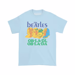 The Beatles Womens/Ladies Ob-La-Di Back Print T-Shirt - S, Pale Blue