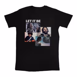 The Beatles Unisex Adult Let It Be Recording Shots T-Shirt - S, Black