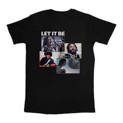 The Beatles Unisex Adult Let It Be Recording Shots T-Shirt - S, Black