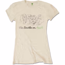 The Beatles Womens/Ladies On Apple Faces T-Shirt - XL, Sand
