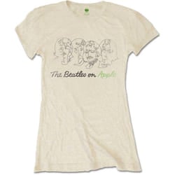 The Beatles Womens/Ladies On Apple Faces T-Shirt - XL, Sand