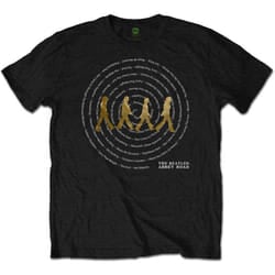 The Beatles Unisex Adult Abbey Road Songs Swirl Foil T-Shirt - L, Black