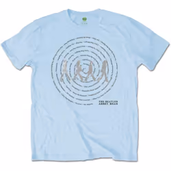 The Beatles Unisex Adult Abbey Road Songs Swirl Foil T-Shirt - L, Light Blue