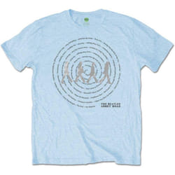 The Beatles Unisex Adult Abbey Road Songs Swirl Foil T-Shirt - L, Light Blue