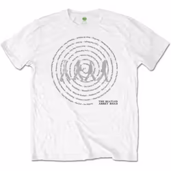 The Beatles Unisex Adult Abbey Road Songs Swirl Foil T-Shirt - L, White