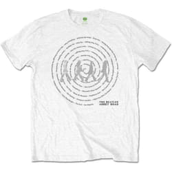 The Beatles Unisex Adult Abbey Road Songs Swirl Foil T-Shirt - L, White