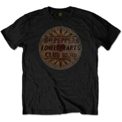 The Beatles Unisex Adult Vintage T-Shirt - S, Black