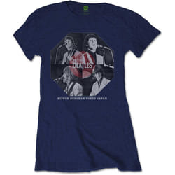 The Beatles Womens/Ladies Budokan Octagon T-Shirt - S, Navy Blue