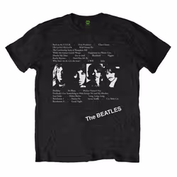 The Beatles Unisex Adult Album Tracks Back Print T-Shirt - S, Black