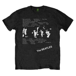 The Beatles Unisex Adult Album Tracks Back Print T-Shirt - S, Black