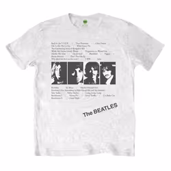 The Beatles Unisex Adult Album Tracks Back Print T-Shirt - S, White