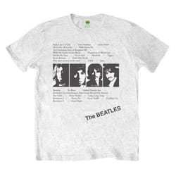 The Beatles Unisex Adult Album Tracks Back Print T-Shirt - S, White