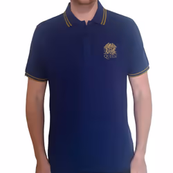 Queen Unisex Adult Crest Logo Polo Shirt - 2XL, Navy Blue
