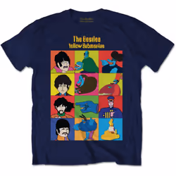 The Beatles Unisex Adult Yellow Submarine Characters T-Shirt - M, Navy Blue