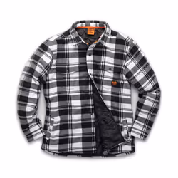 Scruffs Mens Checked Padded Shirt - XXL, Black/White
