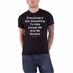 The Beatles Unisex Adult Me And My Monkey Back Print T-Shirt - M, Black