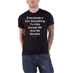 The Beatles Unisex Adult Me And My Monkey Back Print T-Shirt - M, Black