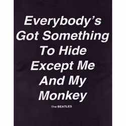 The Beatles Unisex Adult Me And My Monkey Back Print T-Shirt - XL, Black