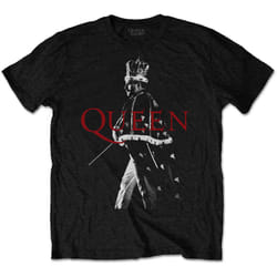 Queen Unisex Adult Freddie Mercury Crown T-Shirt - 2XL, Black