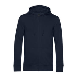 B&C Mens Organic Zipped Hoodie - S, Navy Blue