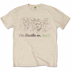 The Beatles Unisex Adult On Apple Faces T-Shirt - XL, Sand