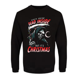 Grindstore Mens When You're Dead Inside But It's Christmas Sweatshirt - M, Black