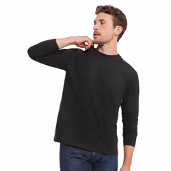 Russell Mens Classic Long-Sleeved T-Shirt - S, Black
