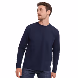 Russell Mens Classic Long-Sleeved T-Shirt - S, French Navy