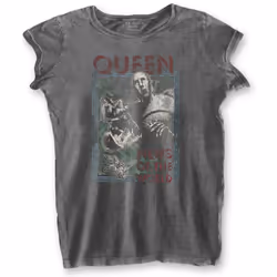 Queen Womens/Ladies News Of The World Burnout T-Shirt - S, Charcoal Grey