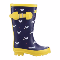 Cotswold Womens/Ladies Farmyard Chicken Mid Calf Wellington Boots - 7 UK, Navy/Yellow