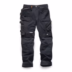 Scruffs Mens Pro Flex Plus Holster Pocket Trousers - 34R, Black