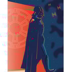 Star Wars Digital Moonlight Darth Vader Framed Canvas Print