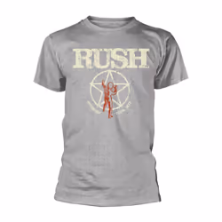 Rush Unisex Adult American Tour 1977 T-Shirt - S, Grey