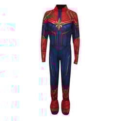 Captain Marvel Girls Costume - L, Blue/Red/Gold