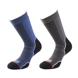 1000 Mile Womens/Ladies Trek Socks (Pack of 2) - 12 UK-14 UK, Navy/Grey/Black
