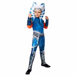 Star Wars Childrens/Kids Deluxe Ahsoka Tano Costume - M, Blue/Orange/White