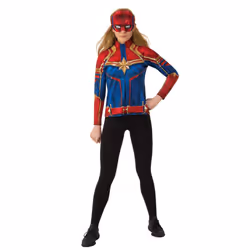 Captain Marvel Womens/Ladies Costume - XS, Blue/Red