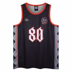 Amplified Mens Live To Win Motorhead Basketball Jersey - S, Charcoal