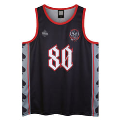 Amplified Mens Live To Win Motorhead Basketball Jersey - S, Charcoal