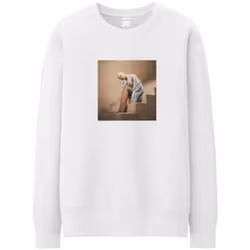Ariana Grande Unisex Adult Stairs Sweatshirt - XL, White